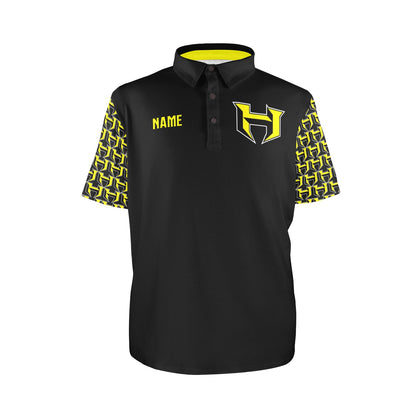 HYA Eagles Mens Polo H Print Blk