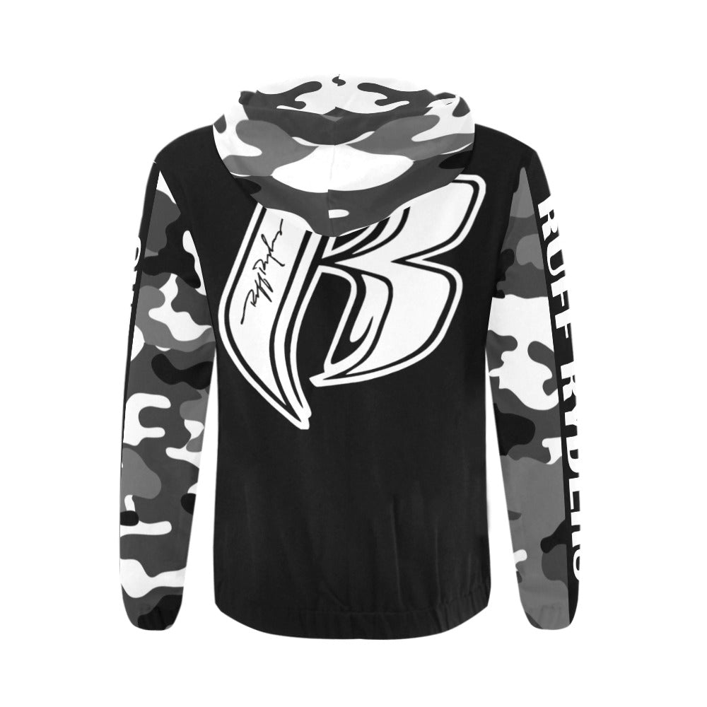 RR Zippered Hoodie Blk/Camo