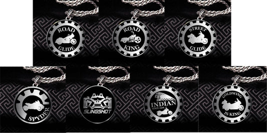 Stainless Steel Motorcycle Pendants - (Sold with 24" Stainless Steel Chain)