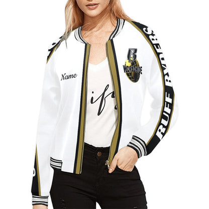 RR Worldwide Varsity Style Bomber Jacket for Women - Matching leggings and t sold separately.