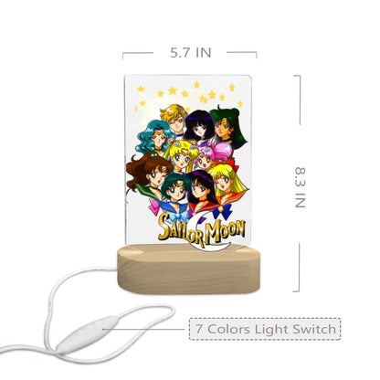 Sailor Moon All Character 7 Color Acrylic Nightlight 5" x 7.5"