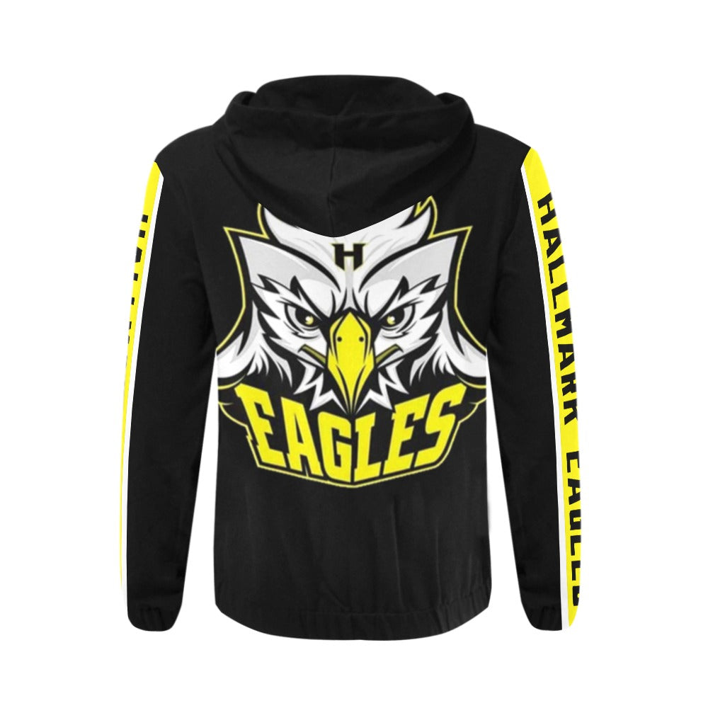 HYA Eagles Zippered Hoodie Blk