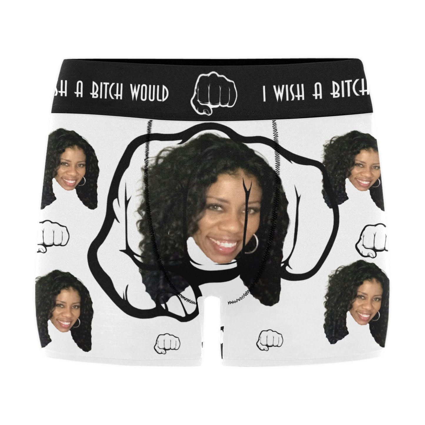 Valentine's "Add Your Own Face" Customizable Boxers - Toxic Chick - Wht