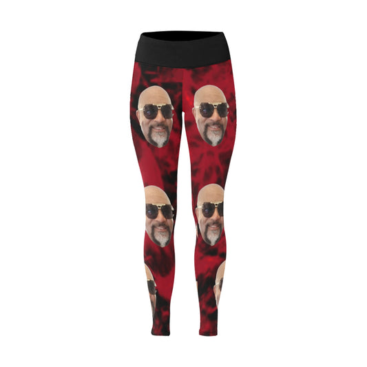 Valentine's "Add Your Own Face" Customizable Leggings Red Smoke