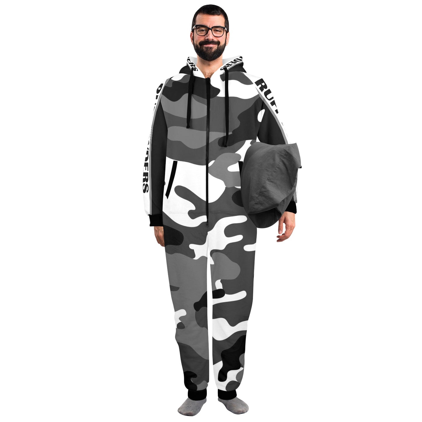 RR One-Piece Zip Up Hooded Pajamas - Camo