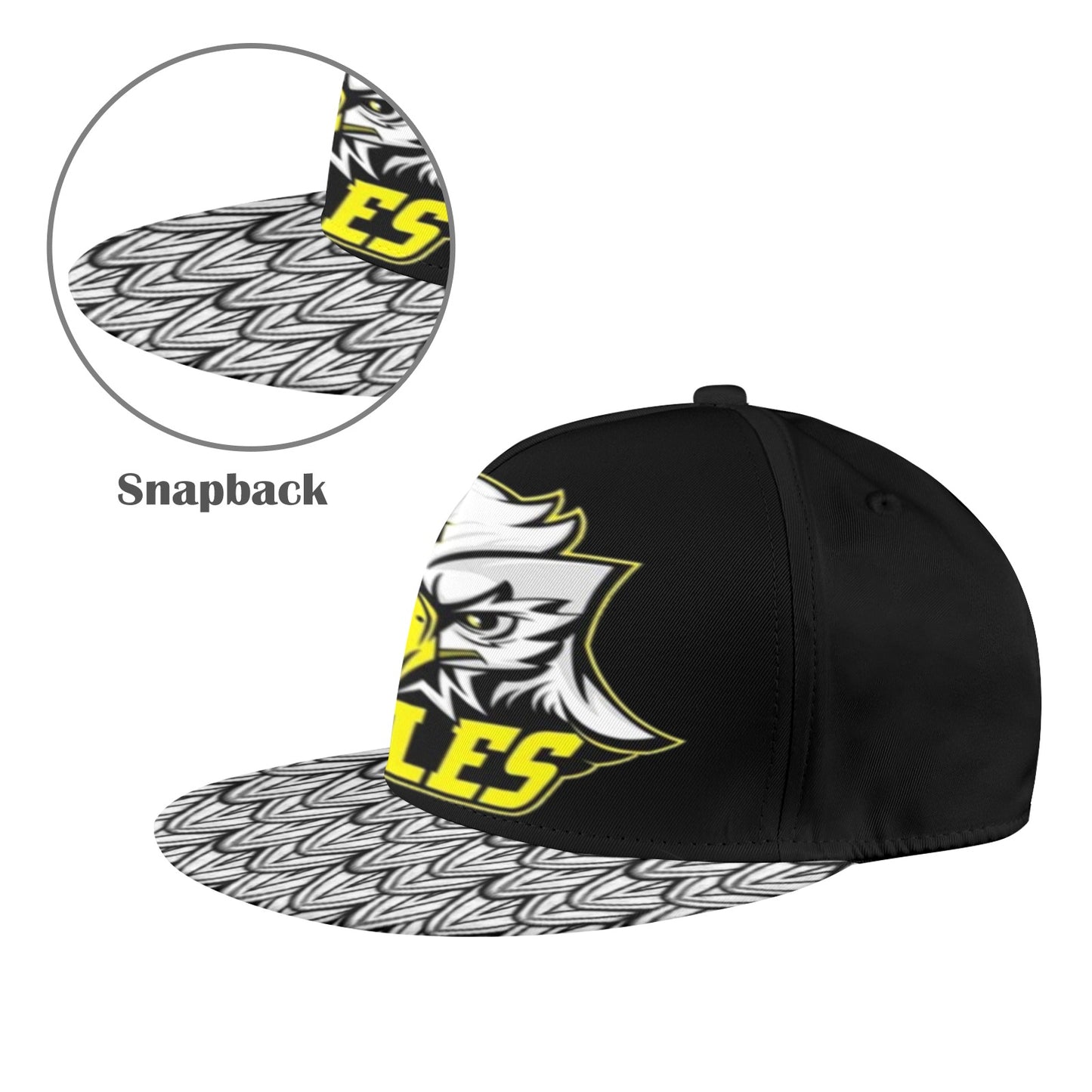 HYA Eagles Snapback Hat Eagle Wings Blk