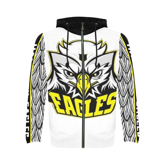 HYA Eagles Zippered Hoodie Eagle Wings Wht