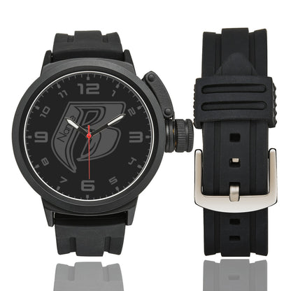 RR Mens Sports Watch Black Out - Add your name.