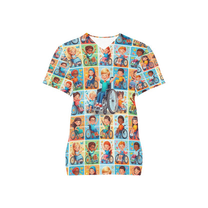 Ladies Scrub Top - Little Rollers 1