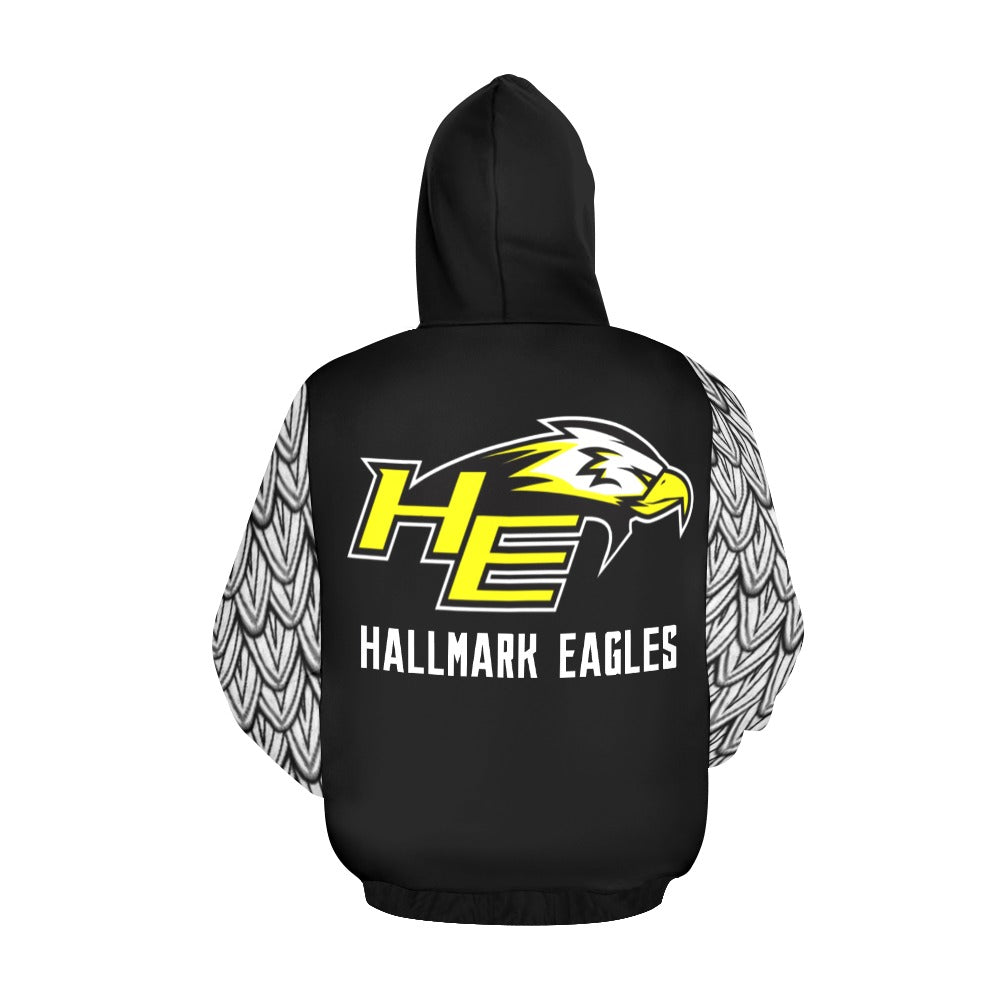 HYA Eagles Silky Hoodie Eagle Wings Blk