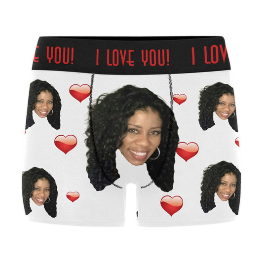 Valentine's "Add Your Own Face" Customizable Boxers - I Love You - Blk