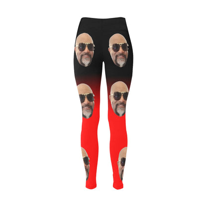 Valentine's "Add Your Own Face" Customizable Leggings Blk/Red Gradient